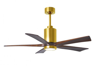 Patricia-5-52'' Five Blade Ceiling Fan-5CCT Integrated LED-Brushed Brass Finish-Walnut Tone Blade (230|PA5-BRBR-WA-52)