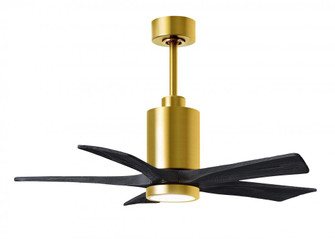 Patricia-5-42'' Five Blade Ceiling Fan-5CCT Integrated LED-Brushed Brass Finish-Matte Black Blade (230|PA5-BRBR-BK-42)