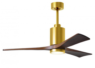 Patricia-3 three-blade ceiling fan in Brushed Brass finish with 52” solid walnut tone blades and (230|PA3-BRBR-WA-52)