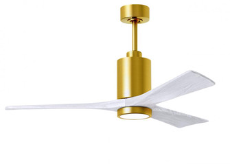 Patricia-3-52'' Three Blade Ceiling Fan-5CCT Integrated LED-Brushed Brass Finish-Matte White Blad (230|PA3-BRBR-MWH-52)