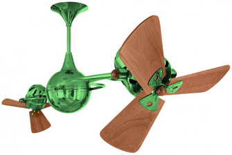 Italo Ventania - Rotational Ceiling Fan - Esmerelda Finish - Mahogany Tone Blades (230|IV-GREEN-WD)
