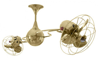 Italo Ventania 360° dual headed rotational ceiling fan in polished brass finish with metal blades (230|IV-PB-MTL)