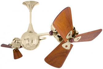 Italo Ventania 360° dual headed rotational ceiling fan in polished brass finish with solid sustai (230|IV-PB-WD)