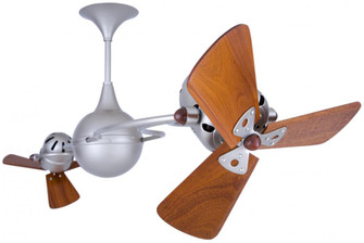 Italo Ventania - Rotational Ceiling Fan - Brushed Nickel Finish - Mahogany Tone Blades (230|IV-BN-WD-DAMP)