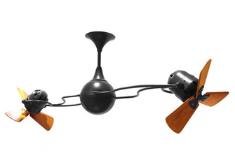 Italo Ventania - Rotational Ceiling Fan - Matte Black Finish - Mahogany Tone Blades (230|IV-BK-WD)