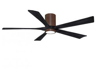 Irene-5HLK-60'' Five Blade Flush Mount Paddle Fan-5CCT Integrated LED-Walnut Tone Finish (230|IR5HLK-WN-BK-60)