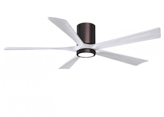 Irene-5HLK - 60'' Five Blade Flush Mount Paddle Fan - 5CCT Integrated LED - Brushed Bronze Finish (230|IR5HLK-BB-MWH-60)