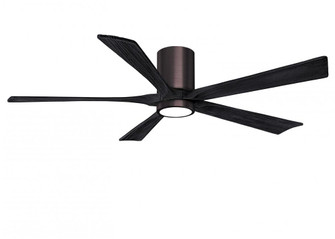 Irene-5HLK-60'' Five Blade Flush Mount Paddle Fan-5CCT Integrated LED-Brushed Bronze Finish (230|IR5HLK-BB-BK-60)
