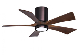 IR5HLK five-blade flush mount paddle fan in Brushed Bronze finish with 42” solid walnut tone bla (230|IR5HLK-BB-WA-42)