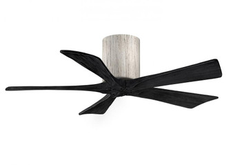 Irene-5H five-blade flush mount paddle fan in Barn Wood finish with 42” solid matte black wood b (230|IR5H-BW-BK-42)