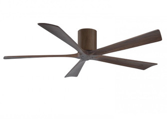 Irene-5H five-blade flush mount paddle fan in Walnut finish with 60” solid walnut tone blades.  (230|IR5H-WN-WA-60)