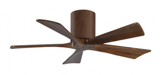 Irene-5H - 42'' Five Blade Flush Mount Paddle Fan - Walnut Tone Finish - Walnut Tone Blades (230|IR5H-WN-WA-42)