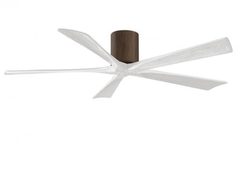 Irene-5H - 60'' Five Blade Flush Mount Paddle Fan - Walnut Tone Finish - Matte White Blades (230|IR5H-WN-MWH-60)