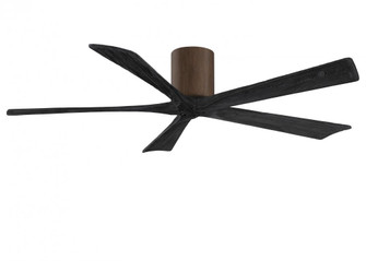 Irene-5H - 60'' Five Blade Flush Mount Paddle Fan - Walnut Tone Finish - Matte Black Blades (230|IR5H-WN-BK-60)