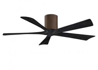 Irene-5H five-blade flush mount paddle fan in Walnut finish with 52” solid matte black wood blad (230|IR5H-WN-BK-52)