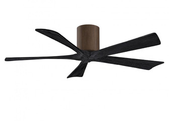 Irene-5H - 52'' Five Blade Flush Mount Paddle Fan - Walnut Tone Finish - Matte Black Blades (230|IR5H-WN-BK-52)