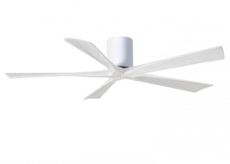 Irene-5H - 60'' Five Blade Flush Mount Paddle Fan - Gloss White Finish - Matte White Blades (230|IR5H-WH-MWH-60)