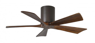 Irene-5H - 42'' Five Blade Flush Mount Paddle Fan - Textured Bronze Finish - Walnut Tone Blades (230|IR5H-TB-WA-42)