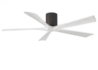 Irene-5H - 60'' Five Blade Flush Mount Paddle Fan - Textured Bronze Finish - Matte White Blades (230|IR5H-TB-MWH-60)