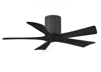 Irene-5H five-blade flush mount paddle fan in Textured Bronze finish with 42” solid matte black (230|IR5H-TB-BK-42)