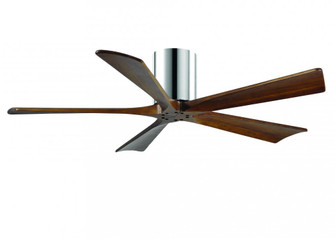 Irene-5H - 52'' Five Blade Flush Mount Paddle Fan - Polished Chrome Finish - Walnut Tone Blades (230|IR5H-CR-WA-52)