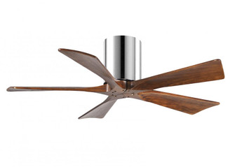 Irene-5H - 42'' Five Blade Flush Mount Paddle Fan - Polished Chrome Finish - Walnut Tone Blades (230|IR5H-CR-WA-42)