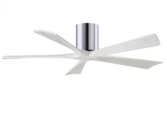 Irene-5H - 52'' Five Blade Flush Mount Paddle Fan - Polished Chrome Finish - Matte White Blades (230|IR5H-CR-MWH-52)