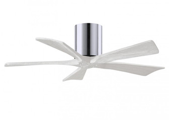 Irene-5H five-blade flush mount paddle fan in Polished Chrome finish with 42” solid matte white (230|IR5H-CR-MWH-42)