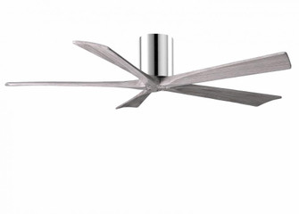 Irene-5H - 60'' Five Blade Flush Mount Paddle Fan - Polished Chrome Finish - Barn Wood Tone Blade (230|IR5H-CR-BW-60)