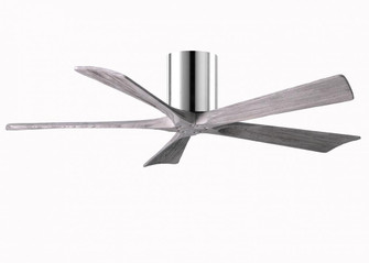 Irene-5H - 52'' Five Blade Flush Mount Paddle Fan - Polished Chrome Finish - Barn Wood Tone Blade (230|IR5H-CR-BW-52)
