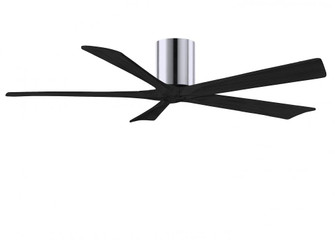 Irene-5H - 60'' Five Blade Flush Mount Paddle Fan - Polished Chrome Finish - Matte Black Blades (230|IR5H-CR-BK-60)