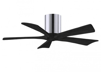 Irene-5H five-blade flush mount paddle fan in Polished Chrome finish with 42” solid matte black (230|IR5H-CR-BK-42)