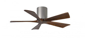 Irene-5H - 42'' Five Blade Flush Mount Paddle Fan - Brushed Nickel Finish - Walnut Tone Blades (230|IR5H-BN-WA-42)