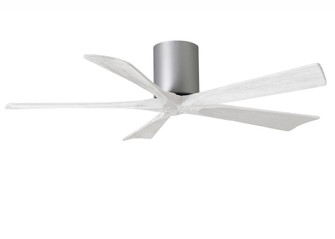 Irene-5H - 52'' Five Blade Flush Mount Paddle Fan - Brushed Nickel Finish - Matte White Blades (230|IR5H-BN-MWH-52)