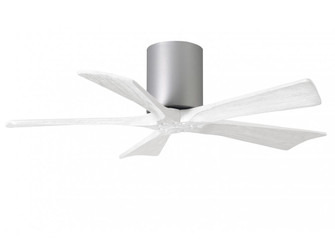 Irene-5H five-blade flush mount paddle fan in Brushed Nickel finish with 42” solid matte white w (230|IR5H-BN-MWH-42)