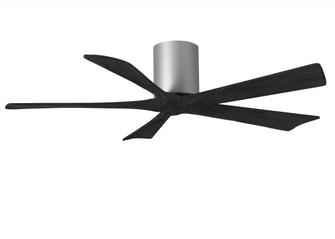 Irene-5H - 52'' Five Blade Flush Mount Paddle Fan - Brushed Nickel Finish - Matte Black Blades (230|IR5H-BN-BK-52)