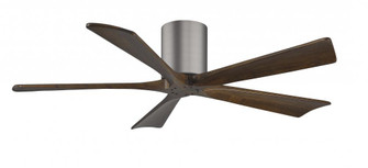 Irene-5H - 52'' Five Blade Flush Mount Paddle Fan - Brushed Pewter Finish - Walnut Tone Blades (230|IR5H-BP-WA-52)