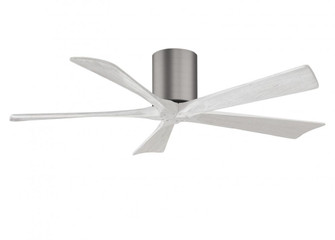 Irene-5H - 52'' Five Blade Flush Mount Paddle Fan - Brushed Pewter Finish - Matte White Blades (230|IR5H-BP-MWH-52)