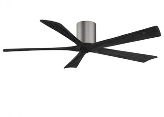 Irene-5H - 60'' Five Blade Flush Mount Paddle Fan - Brushed Pewter Finish - Matte Black Blades (230|IR5H-BP-BK-60)