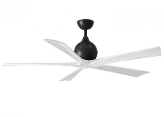 Irene-5 five-blade paddle fan in Matte Black finish with 60'' solid matte white wood blades. (230|IR5-BK-MWH-60)