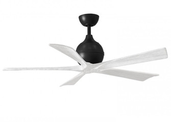 Irene-5 five-blade paddle fan in Matte Black finish with 52'' solid matte white wood blades. (230|IR5-BK-MWH-52)