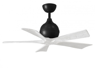 Irene-5 five-blade paddle fan in Matte Black finish with 42'' solid matte white wood blades. (230|IR5-BK-MWH-42)