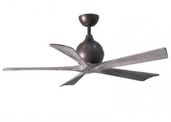 Irene-5 five-blade paddle fan in Textured Bronze finish with 52'' solid barn wood tone blades. (230|IR5-TB-BW-52)