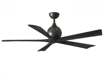 Irene-5 five-blade paddle fan in Textured Bronze finish with 60'' solid matte black wood blades (230|IR5-TB-BK-60)