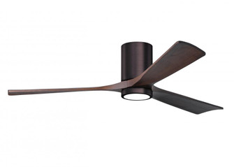 Irene-3HLK three-blade flush mount paddle fan in Brushed Bronze finish with 60” solid walnut ton (230|IR3HLK-BB-WA-60)
