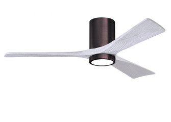 Irene-3HLK three-blade flush mount paddle fan in Brushed Bronze finish with 52” solid matte whit (230|IR3HLK-BB-MWH-52)