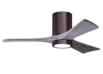 Irene-3HLK three-blade flush mount paddle fan in Brushed Bronze finish with 42” solid barn wood (230|IR3HLK-BB-BW-42)