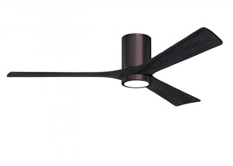 Irene-3HLK-60'' Three Blade Flush Mount Paddle Fan-5CCT Integrated LED-Brushed Bronze Finish (230|IR3HLK-BB-BK-60)
