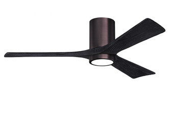Irene-3HLK-52'' Three Blade Flush Mount Paddle Fan-5CCT Integrated LED-Brushed Bronze Finish (230|IR3HLK-BB-BK-52)