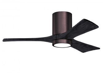 Irene-3HLK-42'' Three Blade Flush Mount Paddle Fan-5CCT Integrated LED-Brushed Bronze Finish (230|IR3HLK-BB-BK-42)